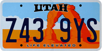 UT license plate Z439YS