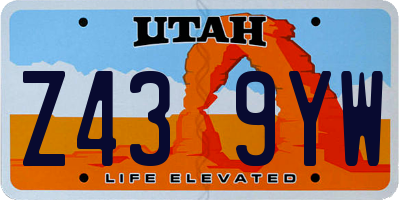 UT license plate Z439YW