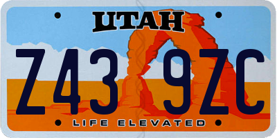 UT license plate Z439ZC