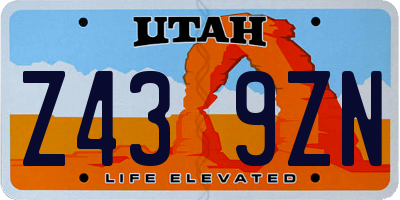 UT license plate Z439ZN