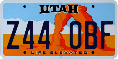 UT license plate Z440BF