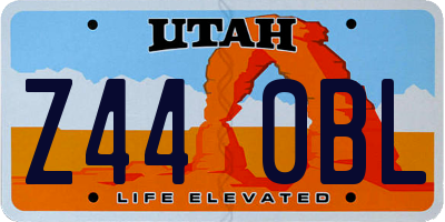 UT license plate Z440BL