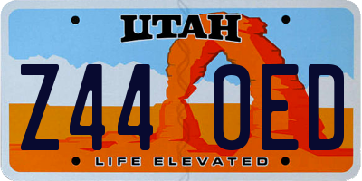 UT license plate Z440ED