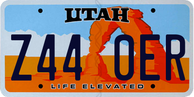 UT license plate Z440ER