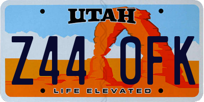 UT license plate Z440FK