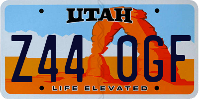 UT license plate Z440GF