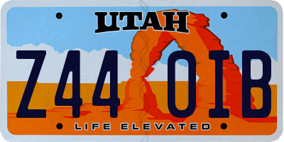 UT license plate Z440IB