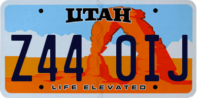 UT license plate Z440IJ
