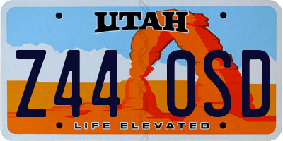 UT license plate Z440SD