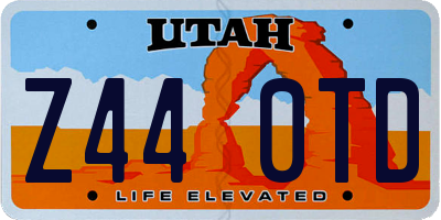 UT license plate Z440TD