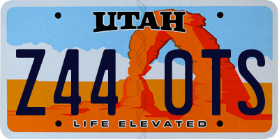 UT license plate Z440TS