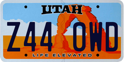 UT license plate Z440WD