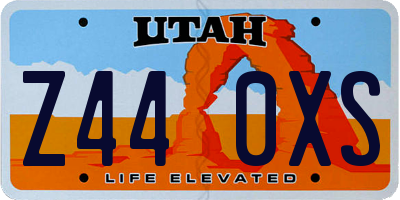 UT license plate Z440XS
