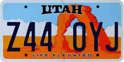 UT license plate Z440YJ