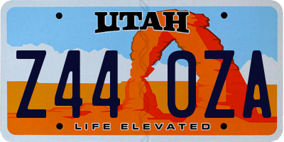 UT license plate Z440ZA