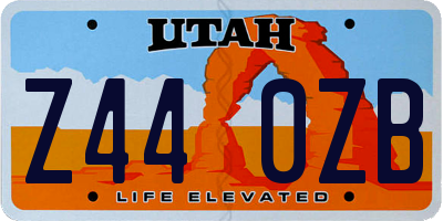 UT license plate Z440ZB