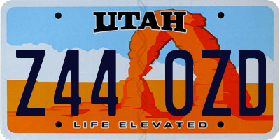 UT license plate Z440ZD