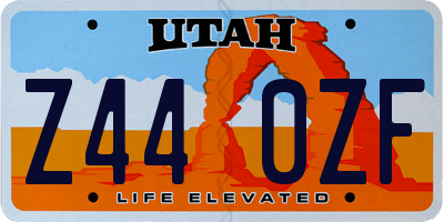 UT license plate Z440ZF
