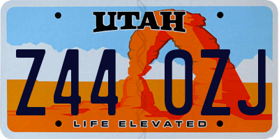 UT license plate Z440ZJ