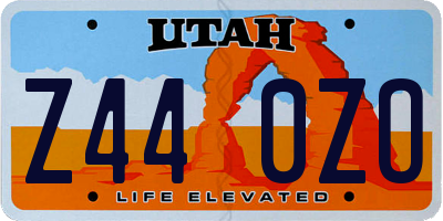 UT license plate Z440ZO