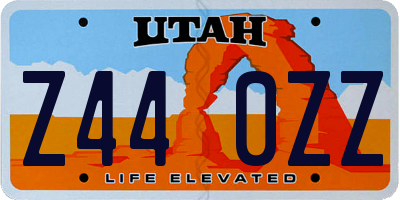 UT license plate Z440ZZ