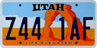 UT license plate Z441AF