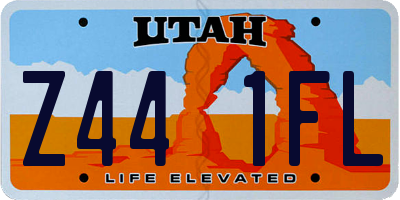 UT license plate Z441FL