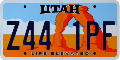 UT license plate Z441PF