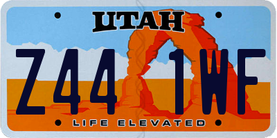 UT license plate Z441WF