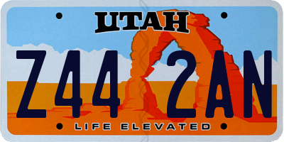 UT license plate Z442AN