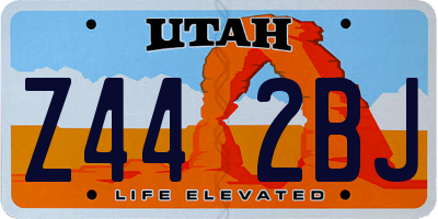 UT license plate Z442BJ