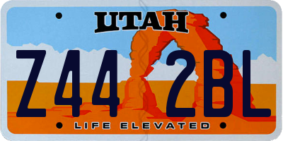 UT license plate Z442BL