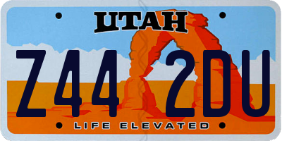 UT license plate Z442DU