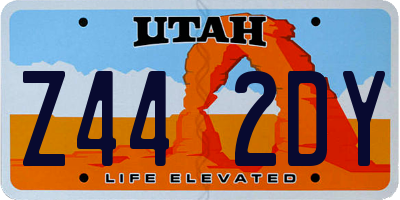 UT license plate Z442DY