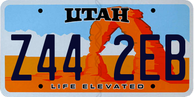 UT license plate Z442EB