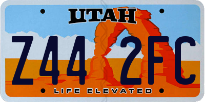 UT license plate Z442FC