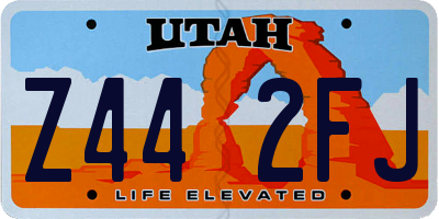 UT license plate Z442FJ