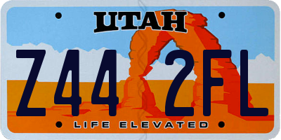 UT license plate Z442FL