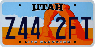UT license plate Z442FT