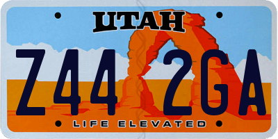 UT license plate Z442GA