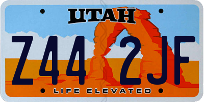 UT license plate Z442JF