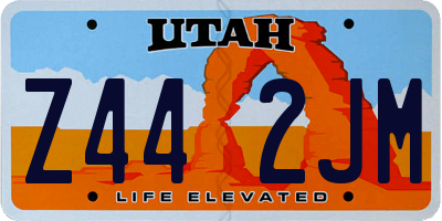 UT license plate Z442JM