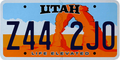 UT license plate Z442JO