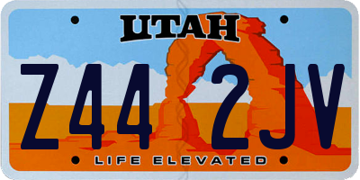 UT license plate Z442JV