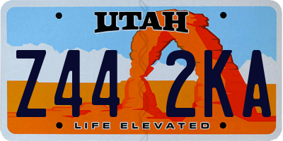 UT license plate Z442KA