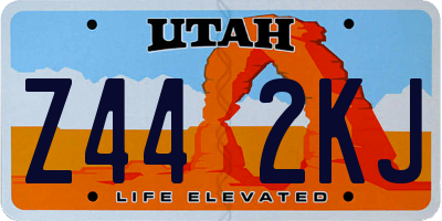 UT license plate Z442KJ