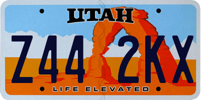 UT license plate Z442KX