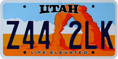 UT license plate Z442LK