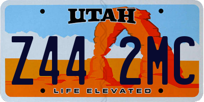 UT license plate Z442MC