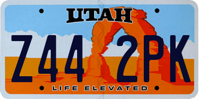 UT license plate Z442PK
